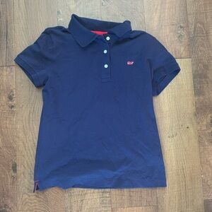 NWOT  vineyard vines polo shirt woman’s medium navy blue red SS short sleeve